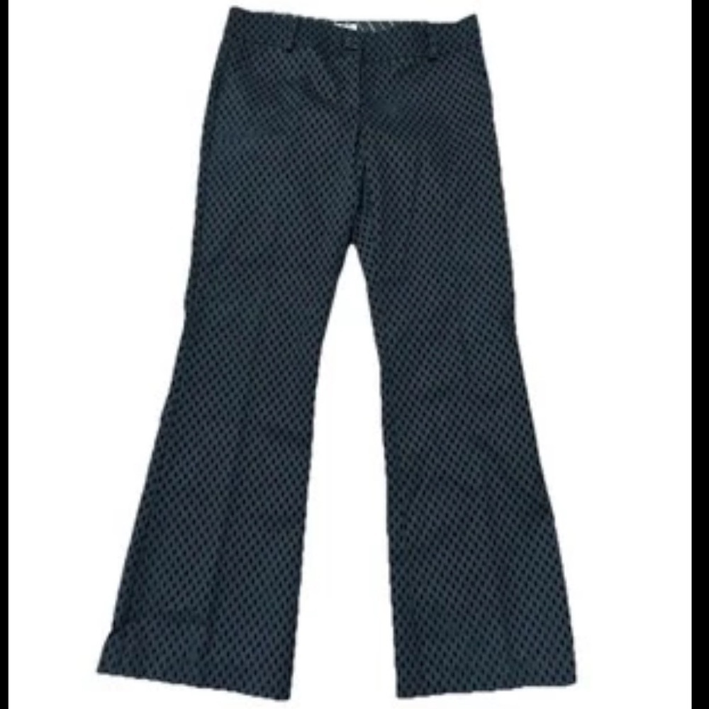 Ivy Jane Pants Size 8 Black Textured Polka Dot Wide Leg Trousers